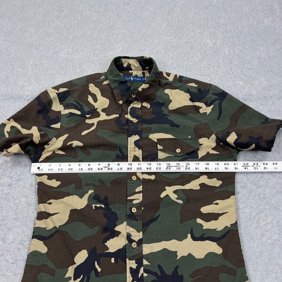 Ralph Lauren Shirt Men's Large Camouflage Multi Pocket Short Sleeve Button Up - Picture 5 of 8